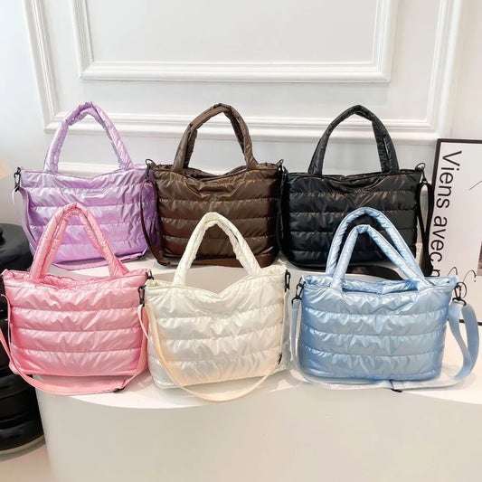 Puffer Crossbody Tote Bag