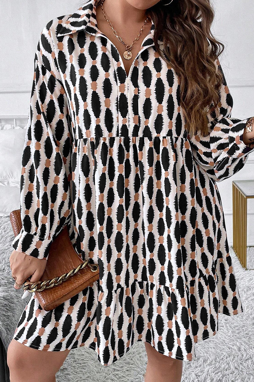 Flirty Girl Print Mini Dress