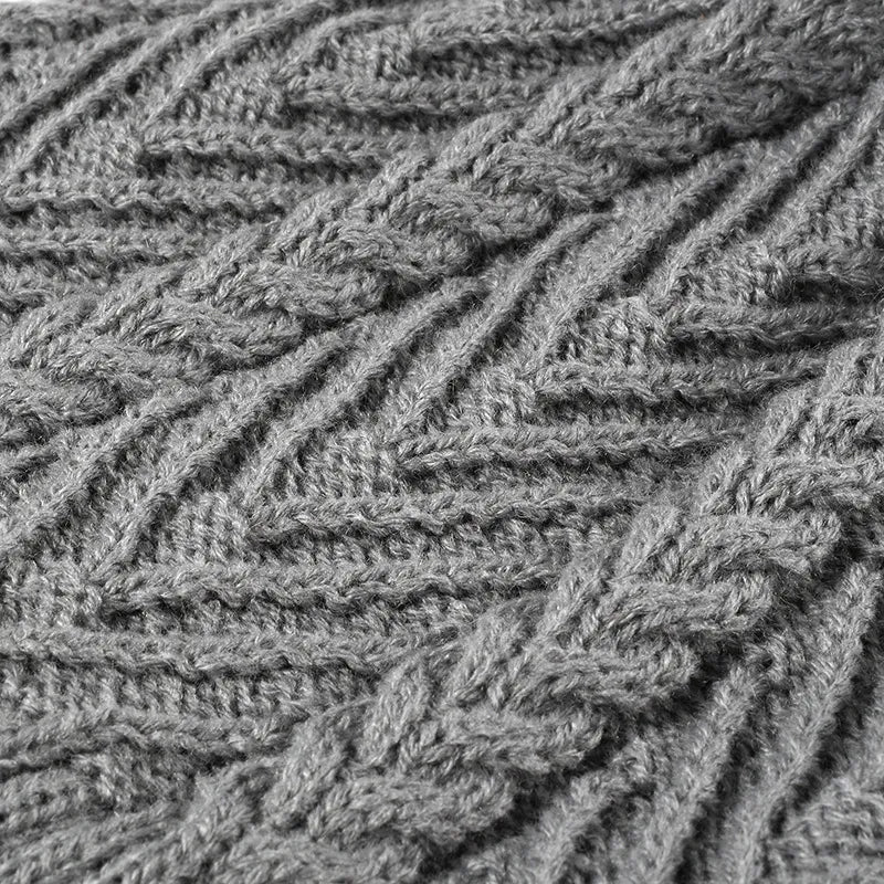 Money Honey Cable Knit Faux Fur Lined Pompom Hat