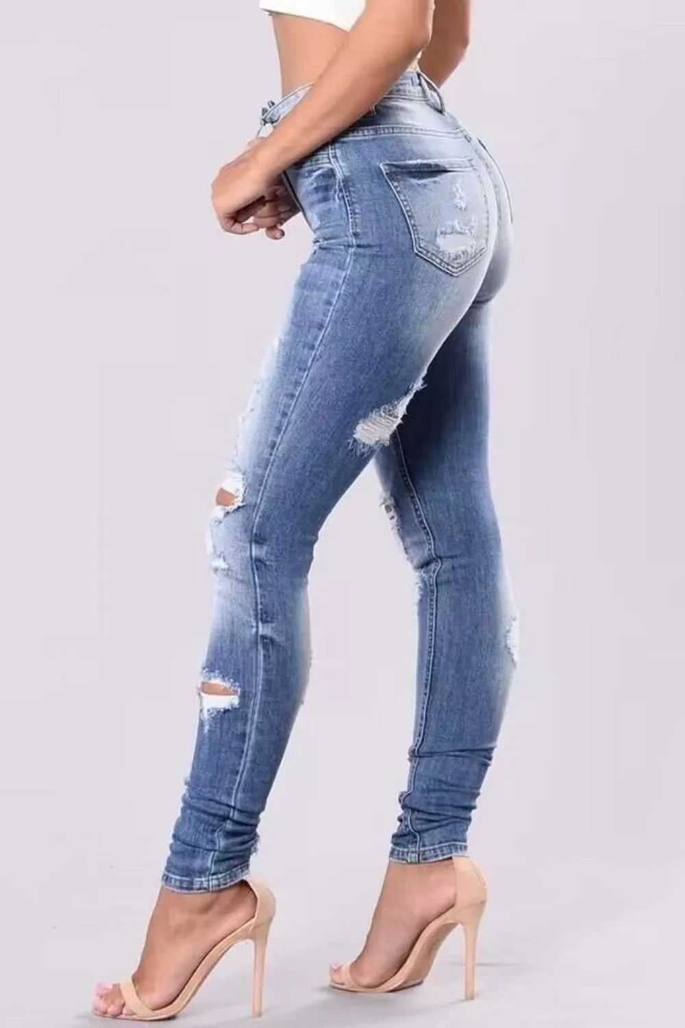 Distressed Skinny Jeans Plus Size