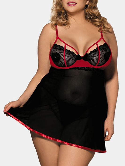 Mesh Plus Size Babydoll