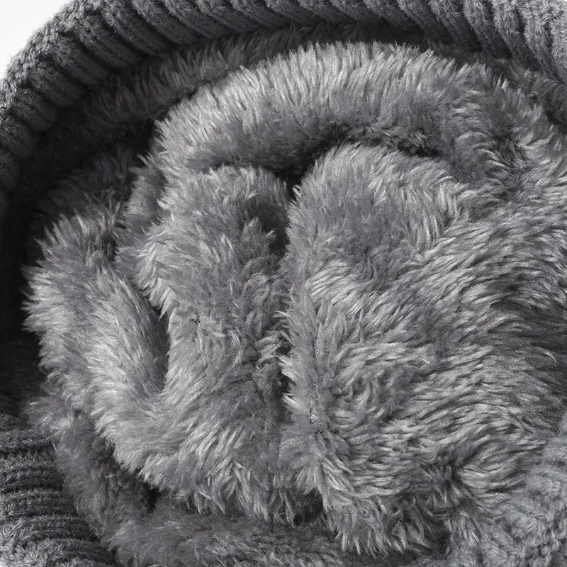 Money Honey Cable Knit Faux Fur Lined Pompom Hat