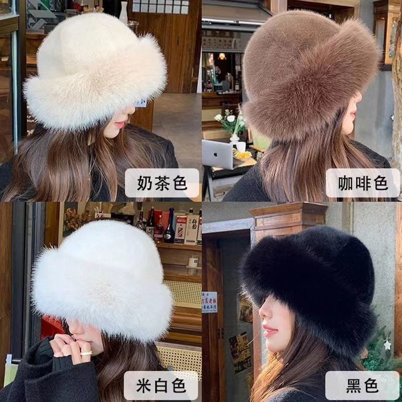Mongolian faux mink fur hat