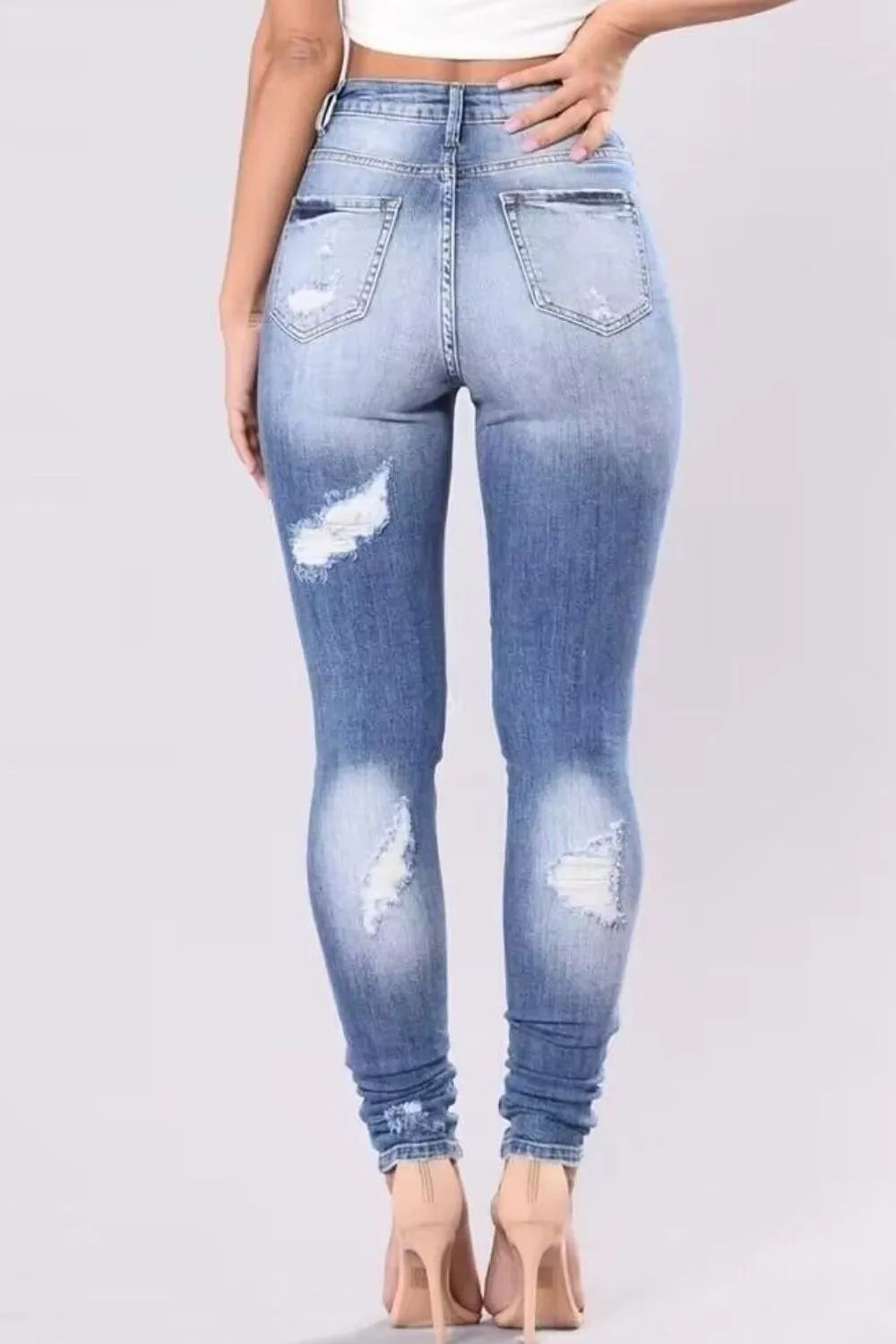 Distressed Skinny Jeans Plus Size