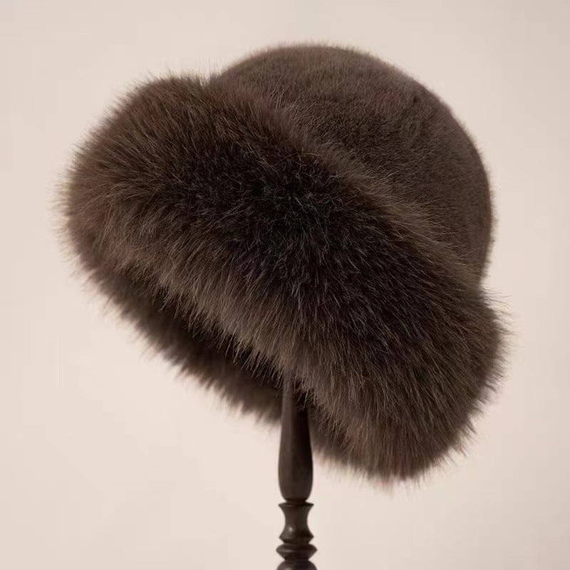 Mongolian faux mink fur hat