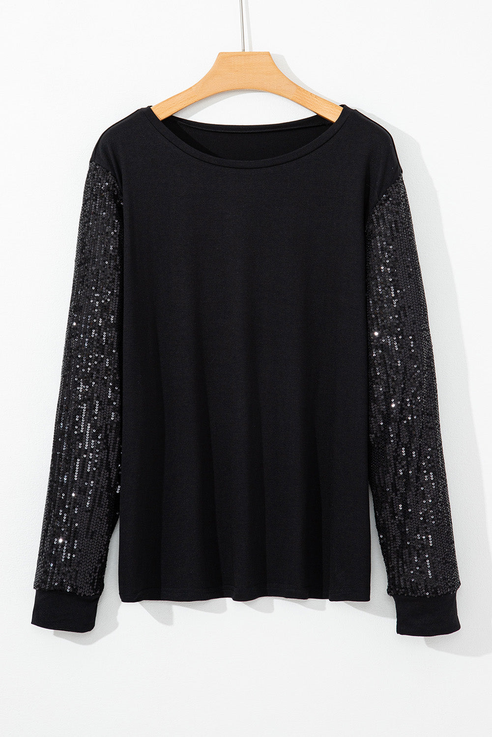 Black Sequin Contras Top