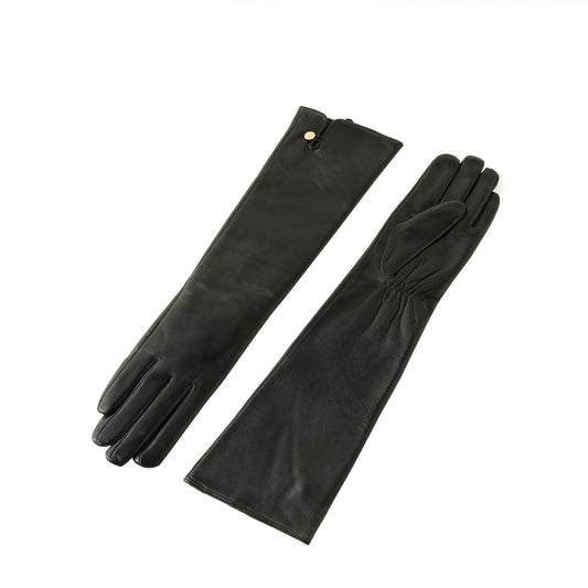 Women's winter long sheepskin leather gloves