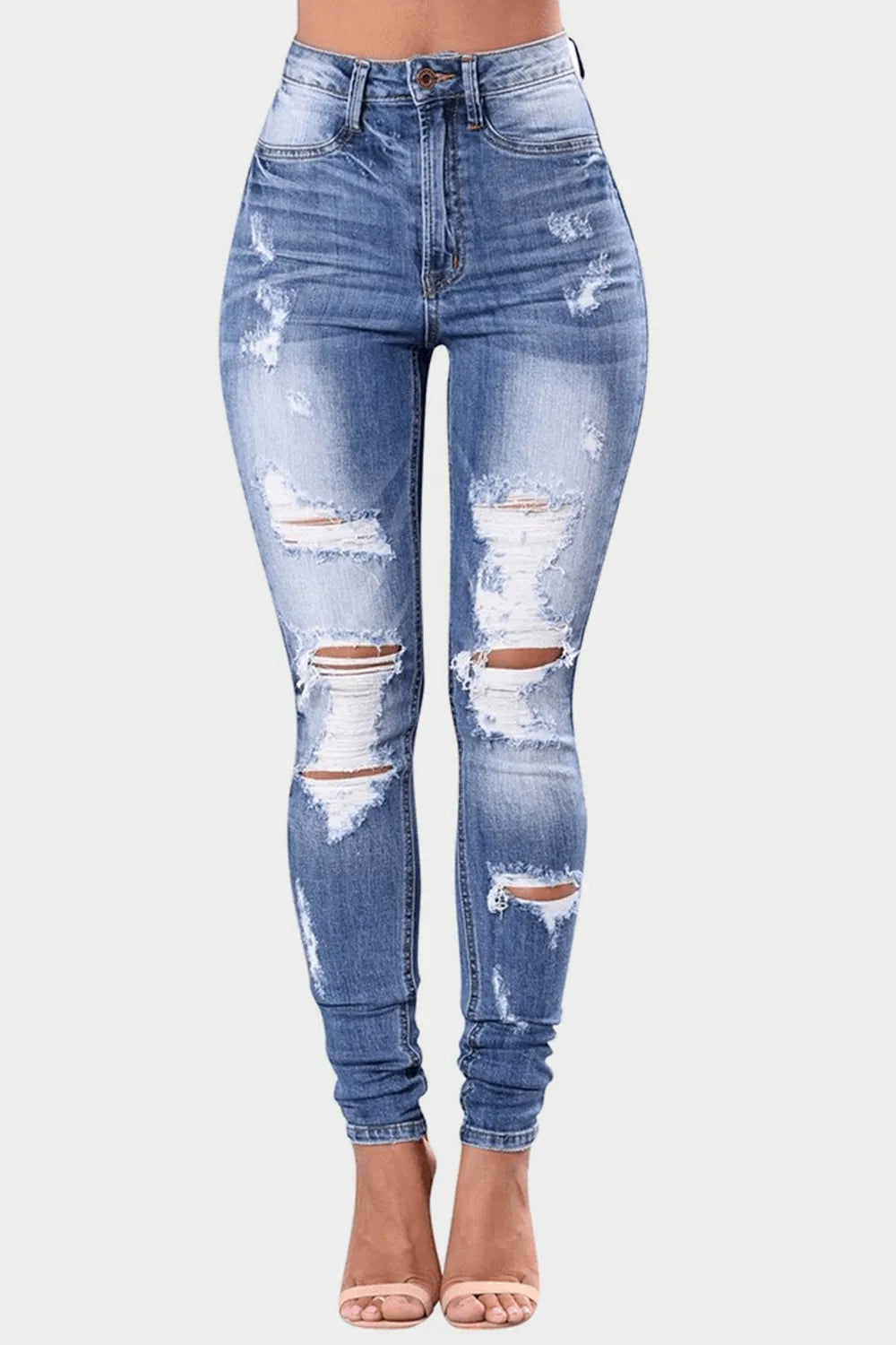 Distressed Skinny Jeans Plus Size