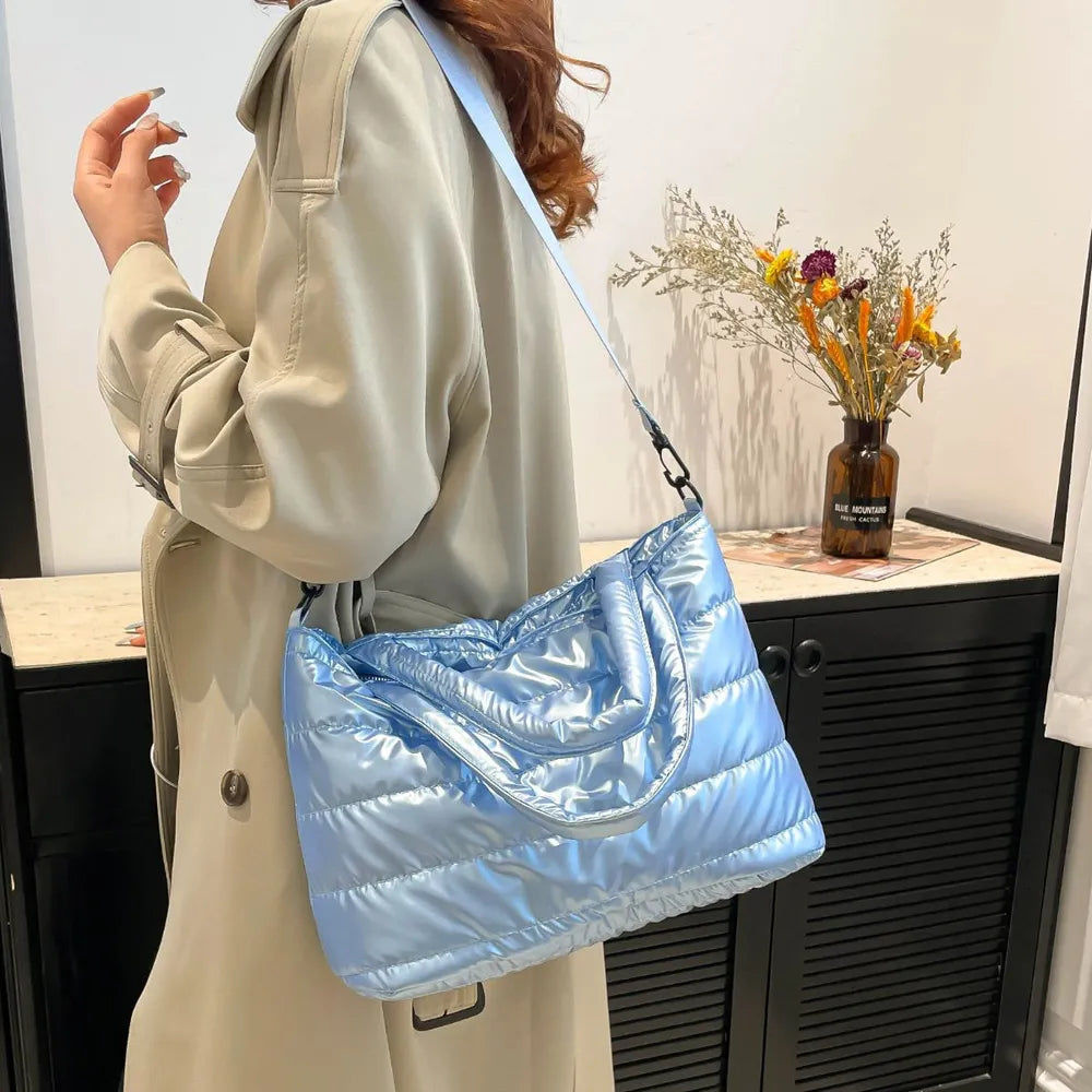 Puffer Crossbody Tote Bag