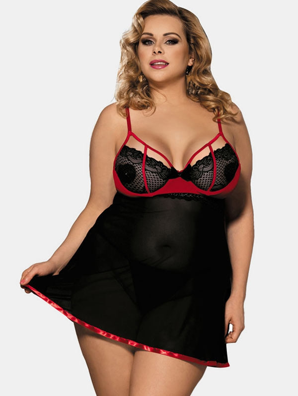 Mesh Plus Size Babydoll