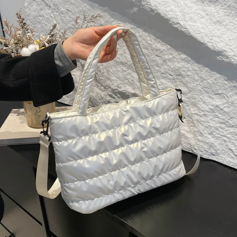 Puffer Crossbody Tote Bag