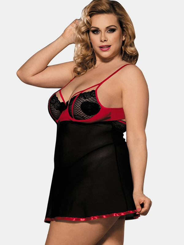 Mesh Plus Size Babydoll