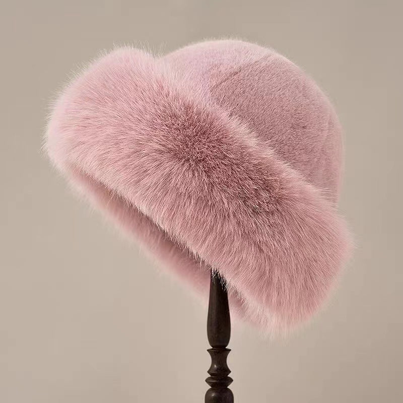 Mongolian faux mink fur hat