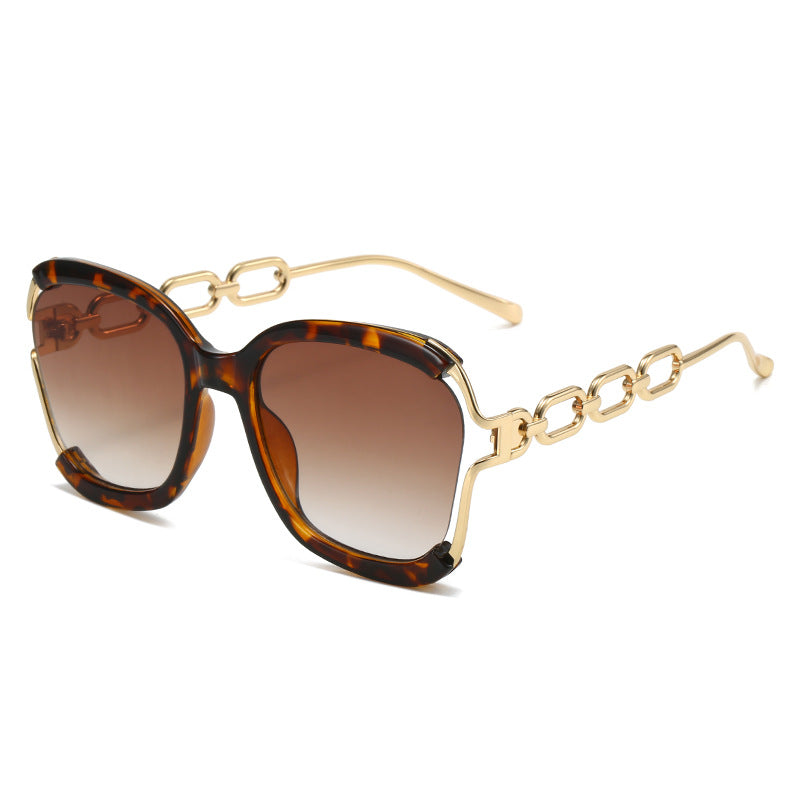 Metal Hollow Brushed Sunglasses