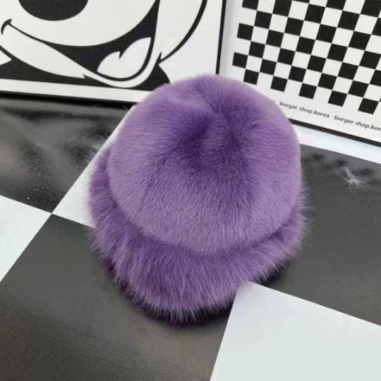 Mongolian faux mink fur hat
