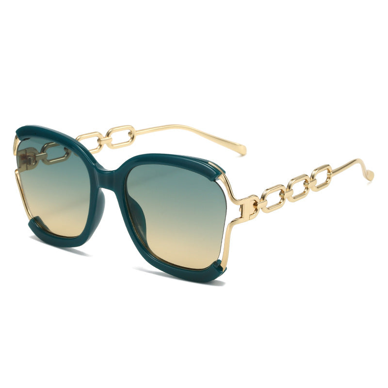Metal Hollow Brushed Sunglasses