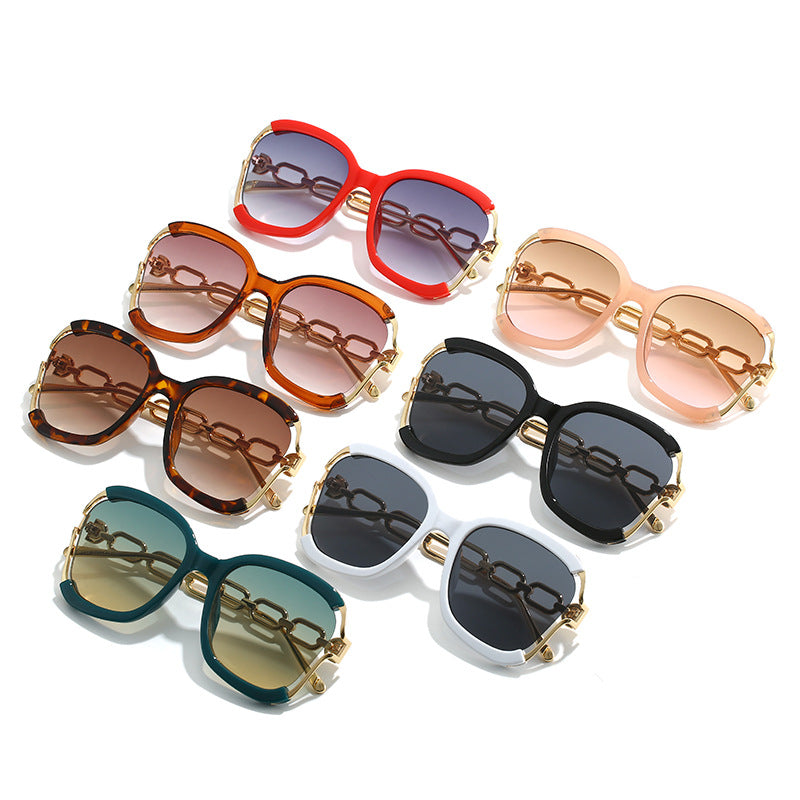 Metal Hollow Brushed Sunglasses