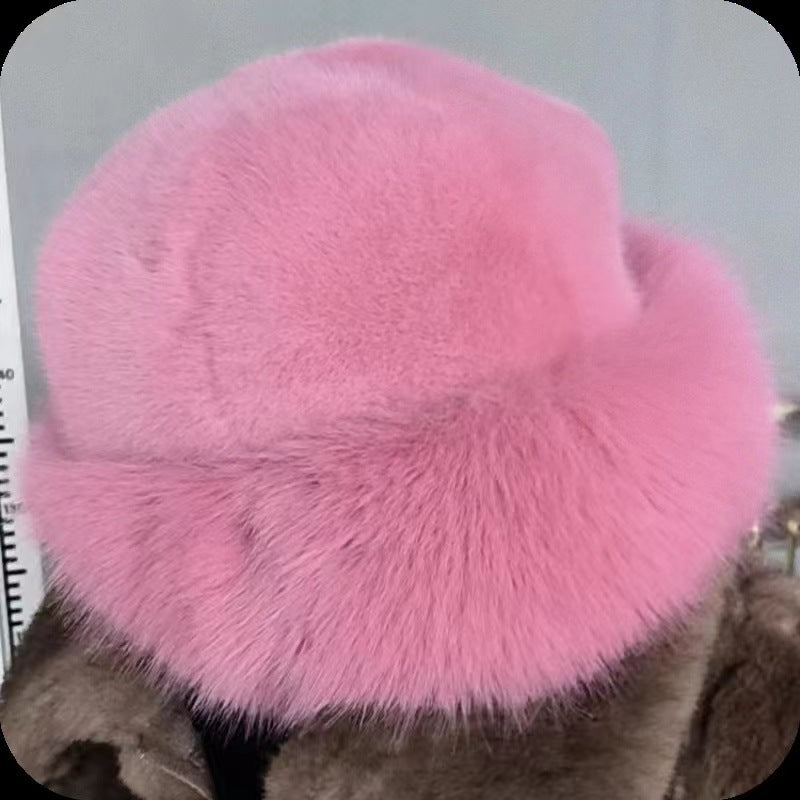 Mongolian faux mink fur hat