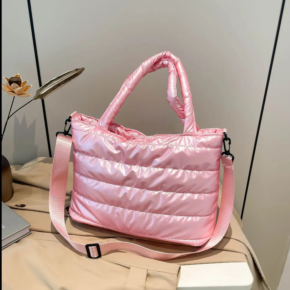 Puffer Crossbody Tote Bag