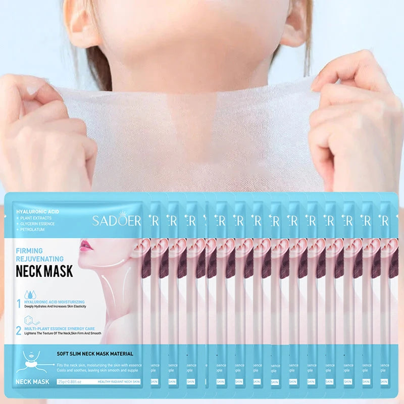 10pcs SADOER Hyaluronic Acid and Collagen Firming Neck Masks