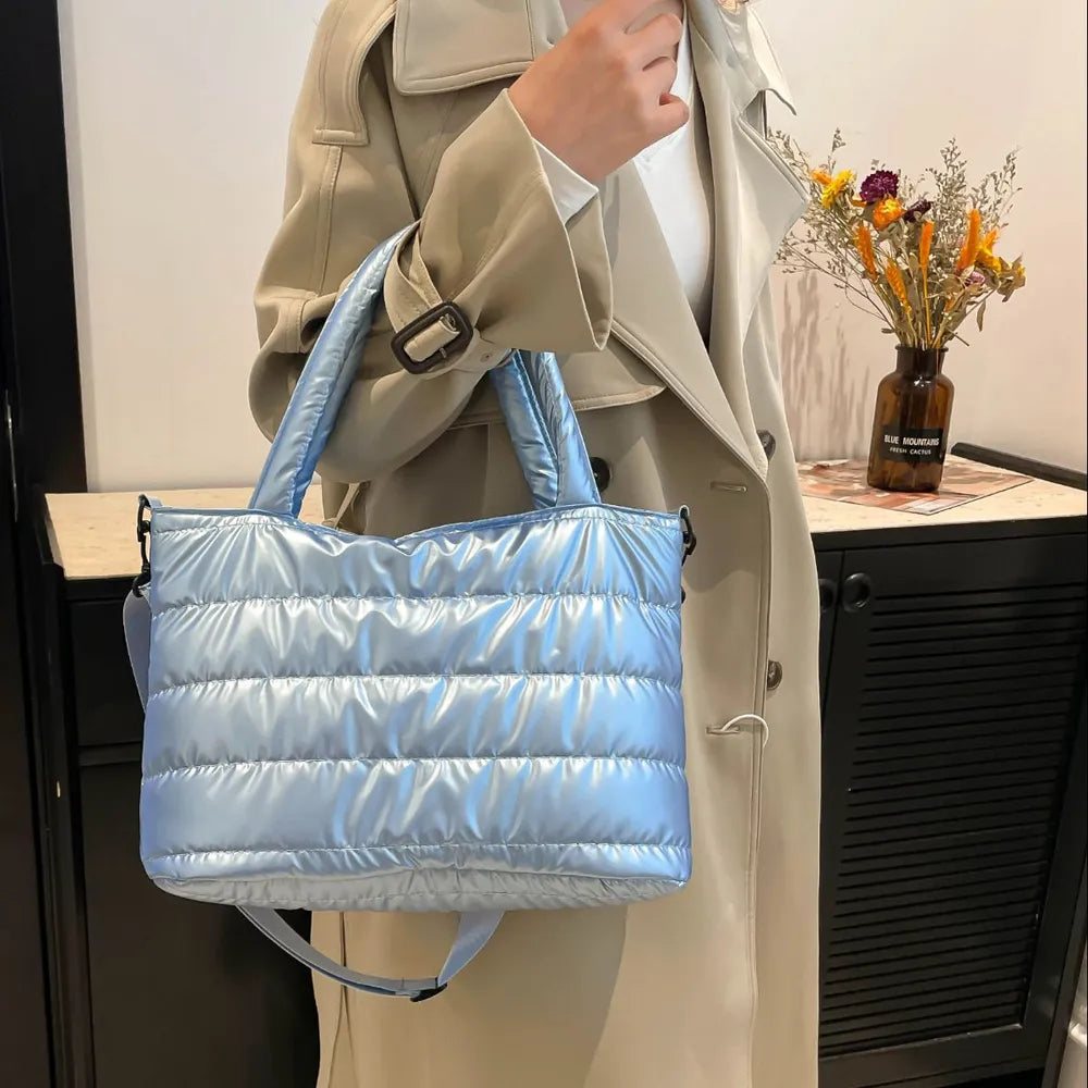 Puffer Crossbody Tote Bag