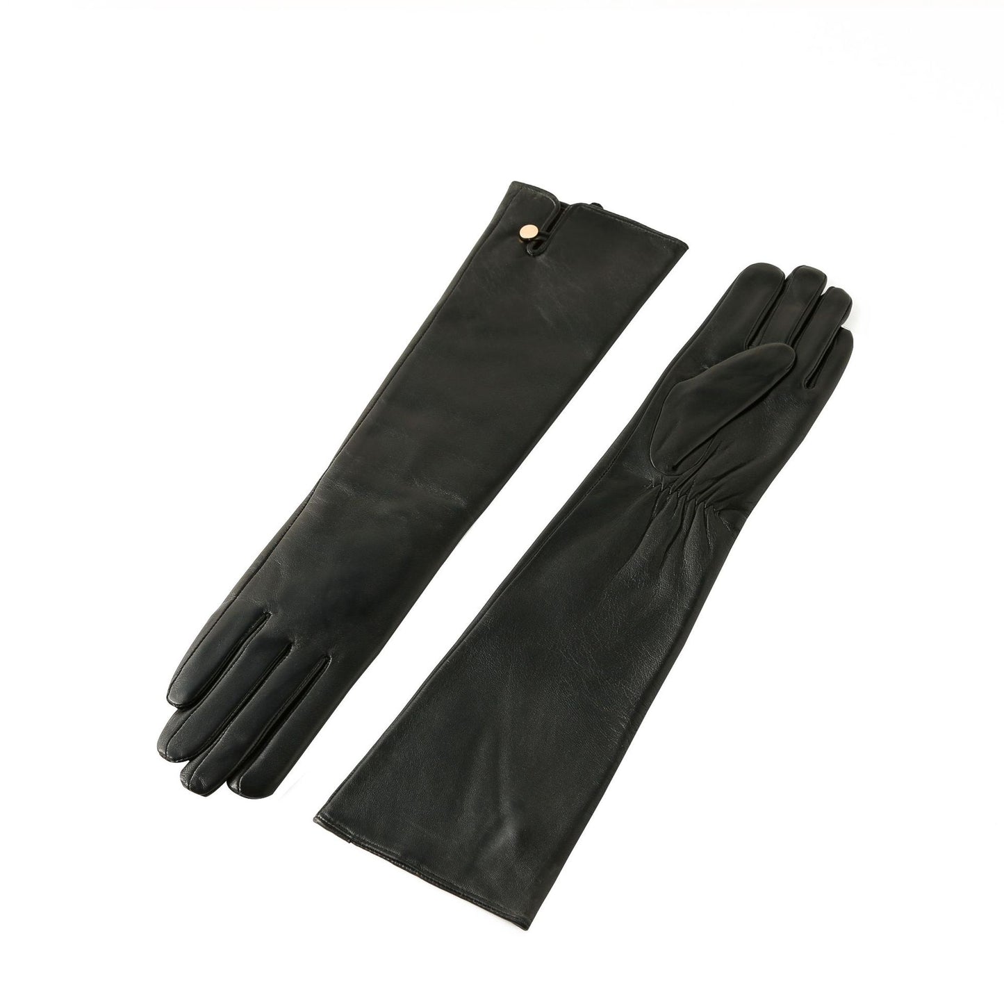 Women's winter long sheepskin leather gloves