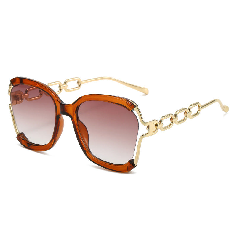 Metal Hollow Brushed Sunglasses