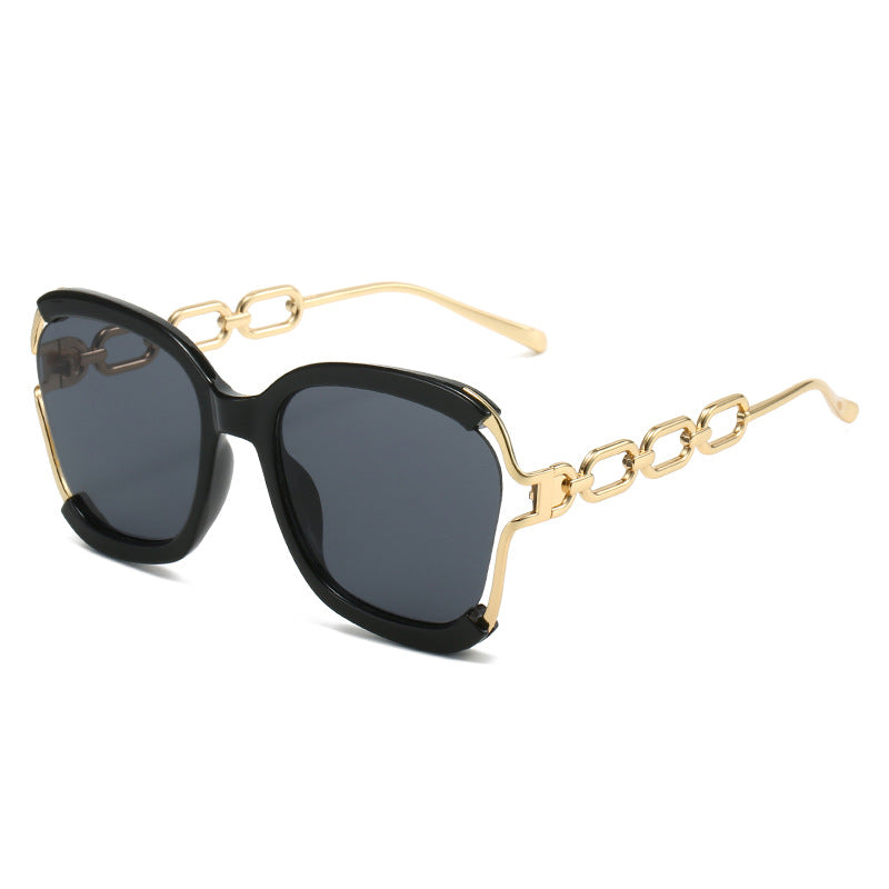 Metal Hollow Brushed Sunglasses