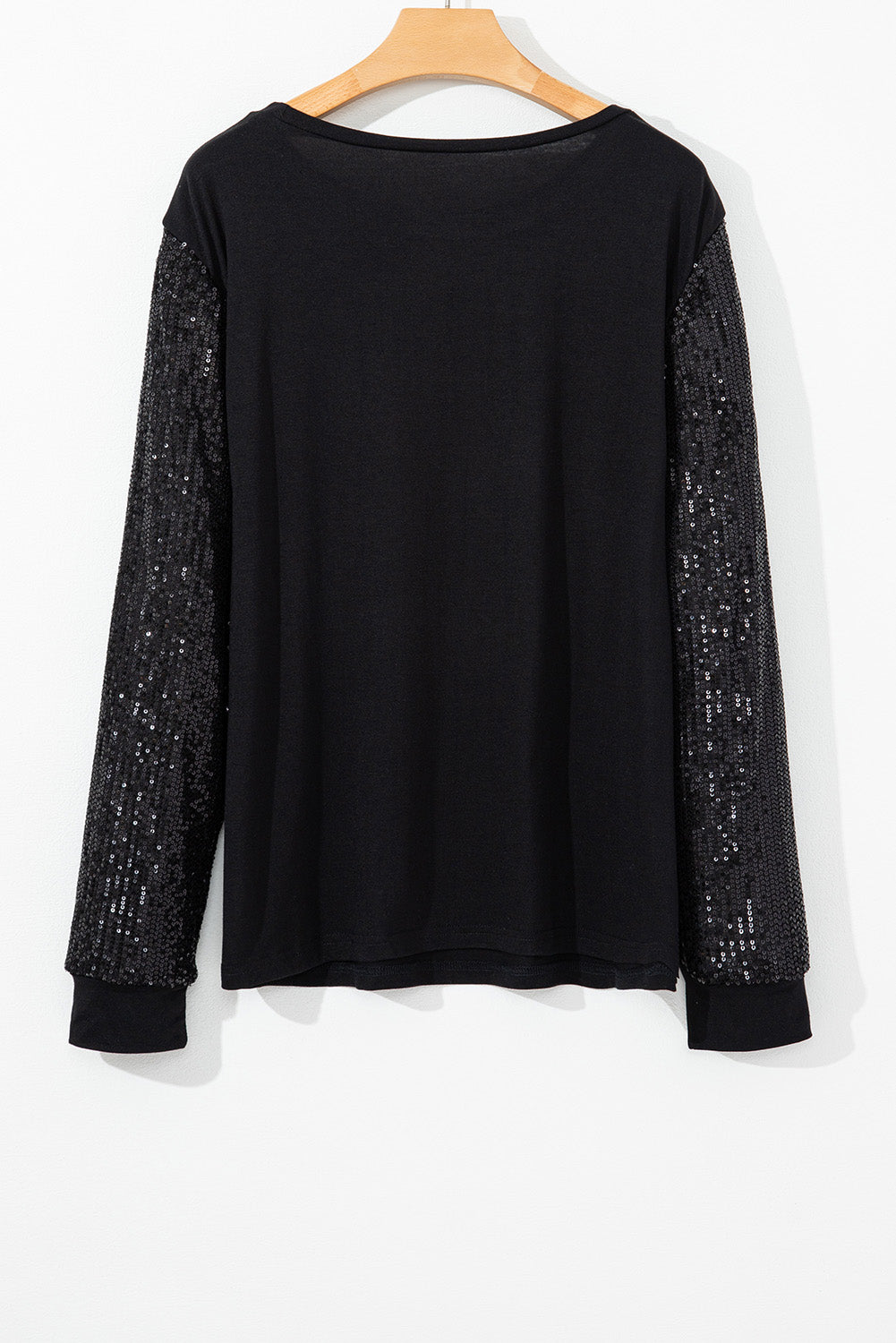 Black Sequin Contras Top