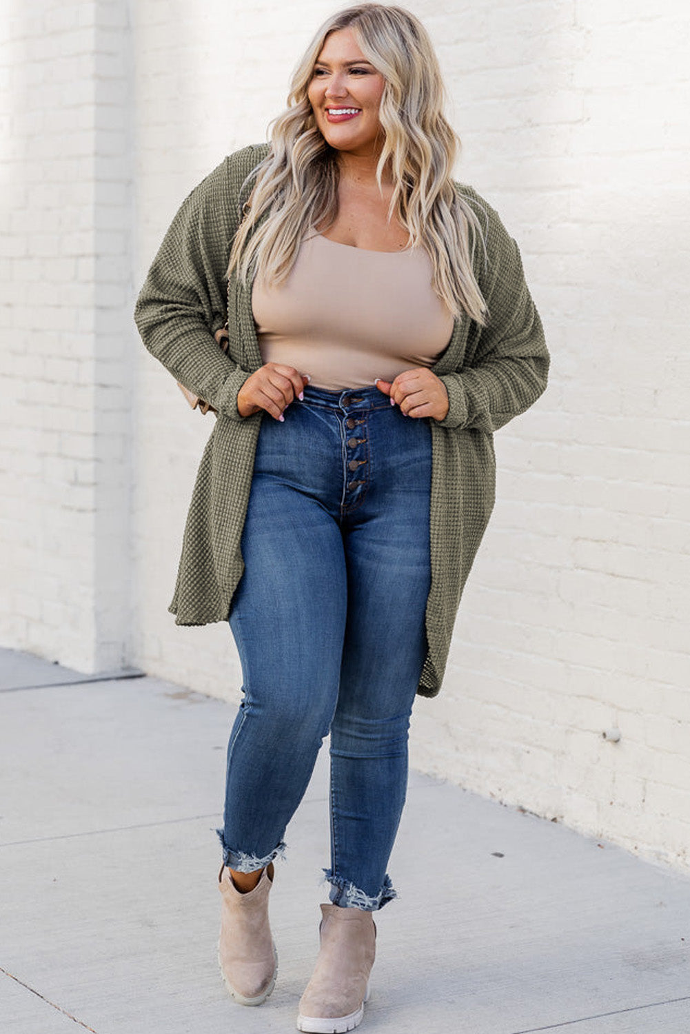 Seagrass Waffle Knit Cardigan