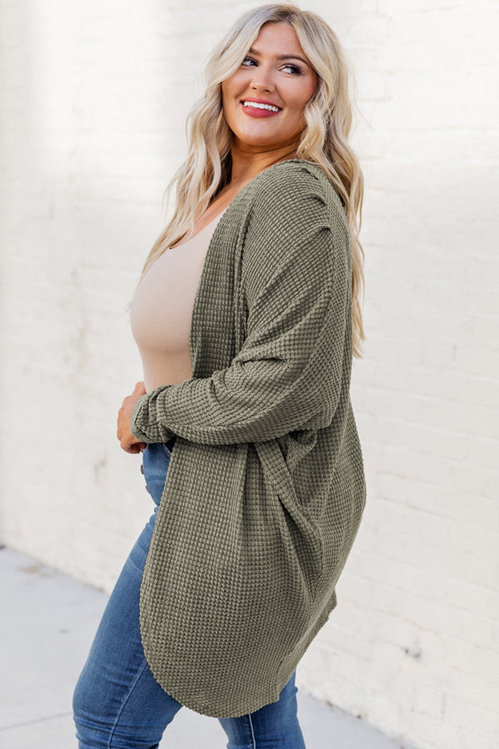 Seagrass Waffle Knit Cardigan